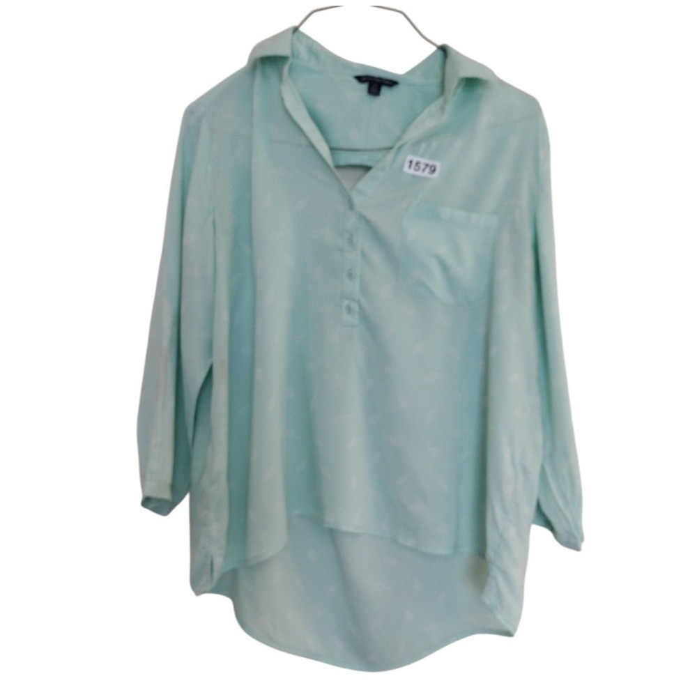 American Eagle Outfitters Tunic Light Green Juniors Large AOL 3/4 Sleeves